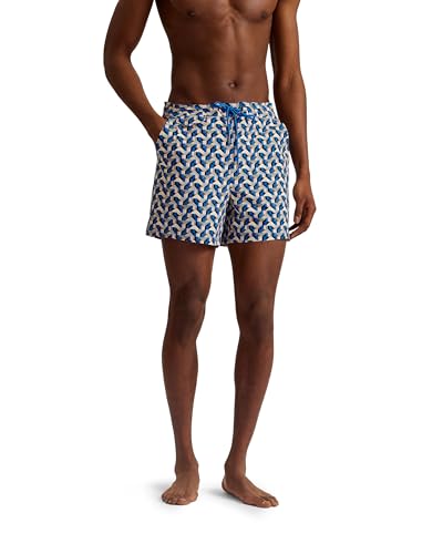 Image of Ted Baker London Joris-Geometric Seersucker Swimshort, Blue