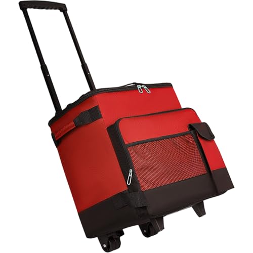 Enfriador con Ruedas y maneje 43 Late una Bolsa de refrigerador con Tirar de la Cremallera de múltiples Bolsillos de múltiples Bolsas de Almacenamiento de refrigeración aislada para la Playa d