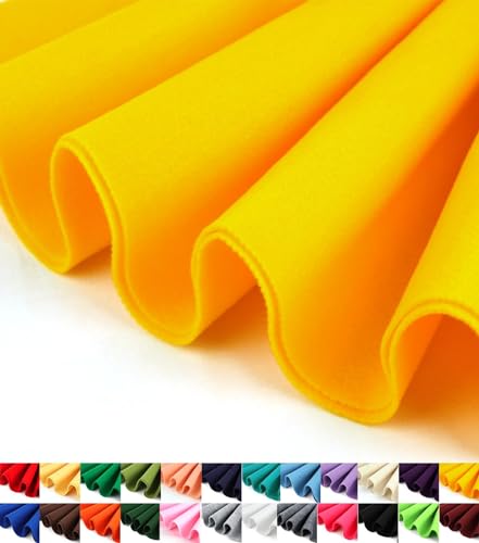 Image of Barcelonetta | Felt Fabric | 36 inch X 36 inch Square | 1.6mm Thick | Acrylic & Soft Felt | Felt for DIY Crafts, Projects, Sewing (Golden Yellow, 36 inch X 36 inch)