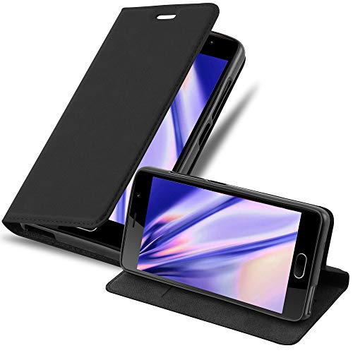 Custodia Portafoglio Cadorabo Per Wiko Sublim - Pelle Nera Carbone Con Slot E Chiusura Magnetica