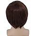 Cfalaicos 3-Pieces Chain and Moustache and Short Brown Costume Wig 60S 70S Mens Party Wig (Straight Brown)