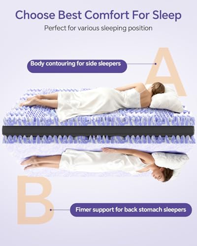 Image of ChiXpace Dual Layer 5 Inch Memory Foam Mattress Topper King - 3 Inch Pillow Top Mattress Pad and 2 Inch Gel Memory Foam, 7-Zone Egg Crate King Size Mattress Topper (Black)