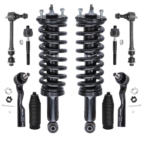 Image of Detroit Axle - Front Suspension Kit for Toyota 03-06 Tundra 2003 2004 2005 2006 Complete 2 Struts with Coil Spring 2 Front Sway Bar Links 4 Tie Rods 2 Boots Replacement Ready Struts Shocks Assembly