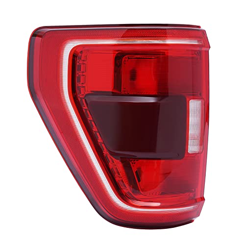 PIAOYUE- For 2021 2022 2023Ford F150 Left Side Tail Light Rear Lamp w/Blind Spot Red Housing Red and Clear Lens