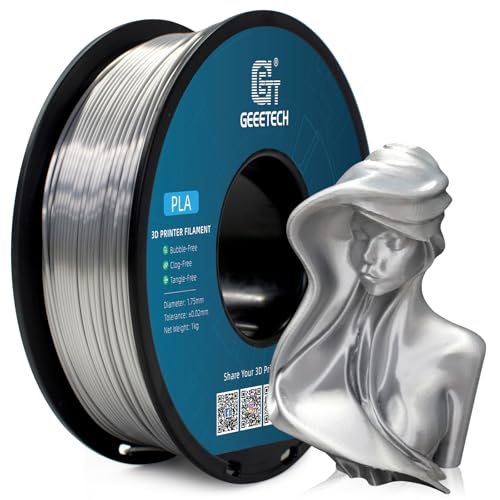 GEEETECH PLA filament 1 75mm Silk Silber für 3d Drucker 1KG Spool
