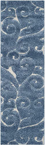 Image of Handwoven Microfibre 3D Rug for Living Room (Teel Blue & Ivory, 2 X 8 Feet (Runner), Microfibre)