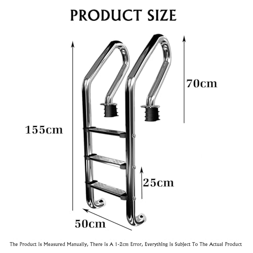 Escalera para piscina de acero inoxidable 3 pasos miniatura 2