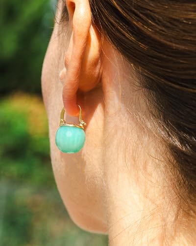 Image of Crystal Earrings for Women, Sparkly Austrian Crystal Disco Ball Earrings, 18K Gold Plated Post Drop Earrings with Colorful Spheres, Hypoallergenic & Lightweight, Ideal Gift for Her