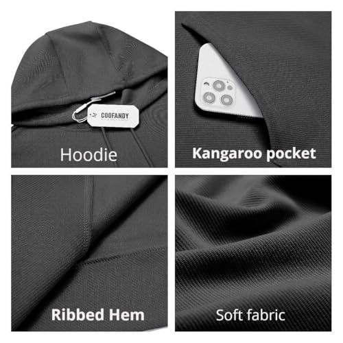 Image of COOFANDY Mens Hoodie Long Sleeve Casual Pullover Hooded Sweatshirt Fashion Drawstring Hoodies with Pocket
