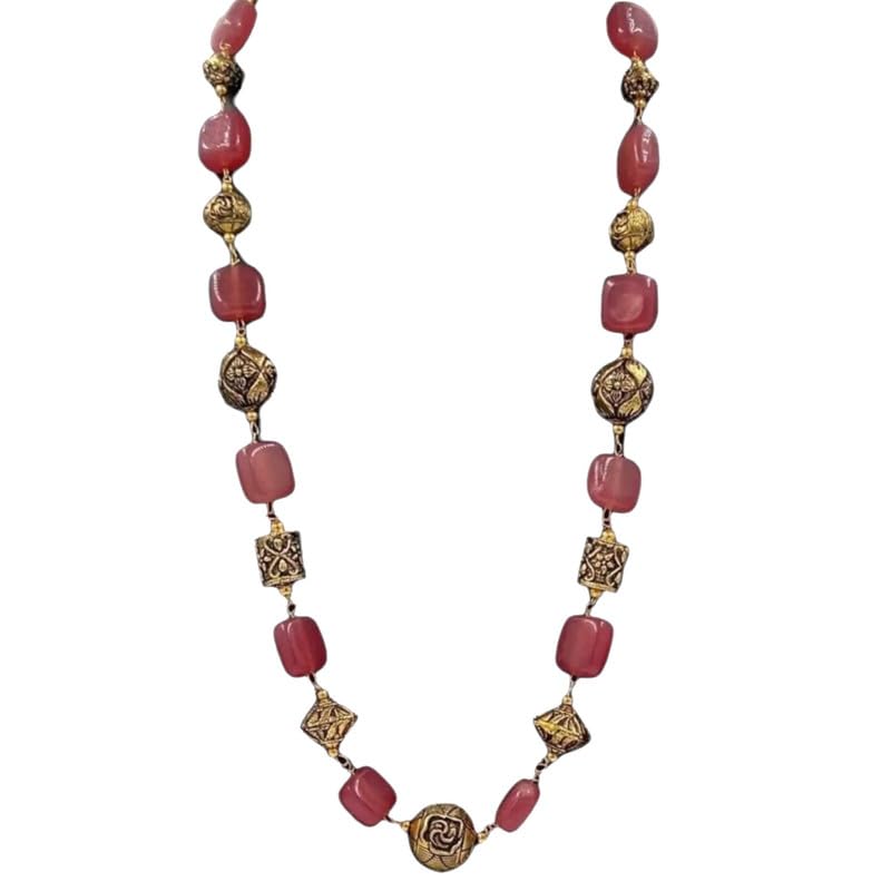 Sponsored Ad - 1-Line Red Beaded Necklace - Striking Multicolor Beads for a Bold Statement