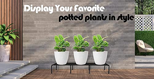 ORCHID ENGINEERS Metal Pot Stand, Flower Plant Stand for Balcony, Black, 70 cm Wide - Set of 4