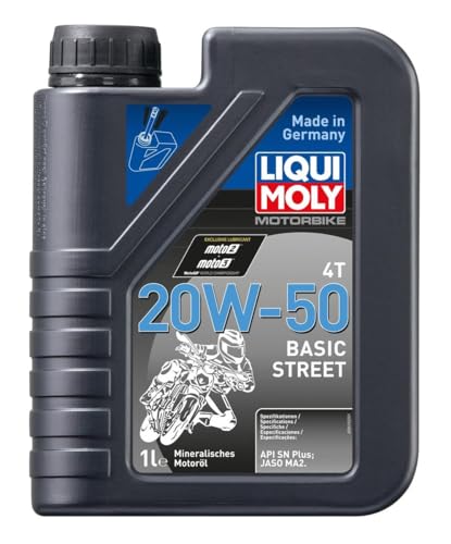 LIQUI MOLY Aceite de motor 20W-50 Motorbike 4T Aceite mineral API SN Plus Basic Street 1L