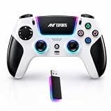 Ant Esports SUPERNOVA Tri-Mode Wireless Gaming Controller, Bluetooth & 2.4G USB Gamepad with Hall Effect Joysticks & Triggers, RGB, Touchpad, for Windows PC, Android, Steam, iOS, PS4, White