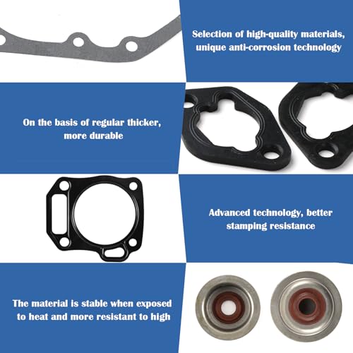 Image of Predator Hemi 212 Carburetor Exhaust Intake Gasket Kit, Small Engine Carb Head Gaskets Material Compatible with 196cc 212cc GX160 GX200 Power Equipment (212cc /GX160 Full Gasket Set)