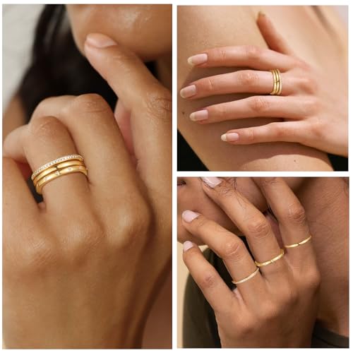 ZHESHY Stackable Gold Rings for Women That Don't Tarnish Rings - image 5