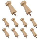Wantane Screw-On Solid Wood Coat and Hat Hook - Shaker Style Drying Hook for Hanging Clothes, Towels, etc. - 10PCS