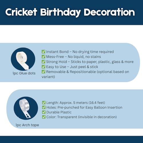 Image of Cricket Birthday Decorations For Boys 79 Pcs Cricket Theme Happy Birthday Decoration(Pack of 79 , Multicolor)