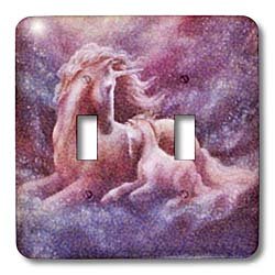 Licorne peinte interrupteur double bascule 3dRose lsp_109044_2 pour deco de chambre