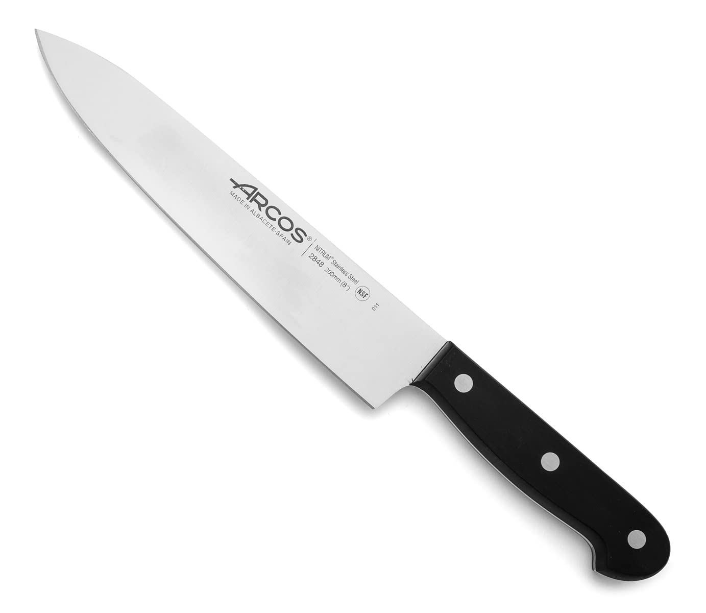 Arcos Serie Universal - Kochmesser - Klinge Nitrum Edelstahl 200 mm - HandGriff Polyoxymethylen (POM) Farbe Schwarz