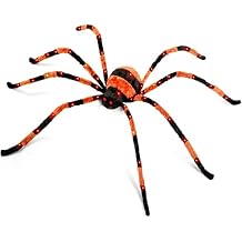 Halloween Decorations 5ft Giant Light Up Spider, 60inch Scary Spider with 56 LED Light, Timer, Creepy Spooky Decor, Glowing Eyes, Haunted Horror Prop for Spiderweb, Indoor, Outdoor, Yard Orange