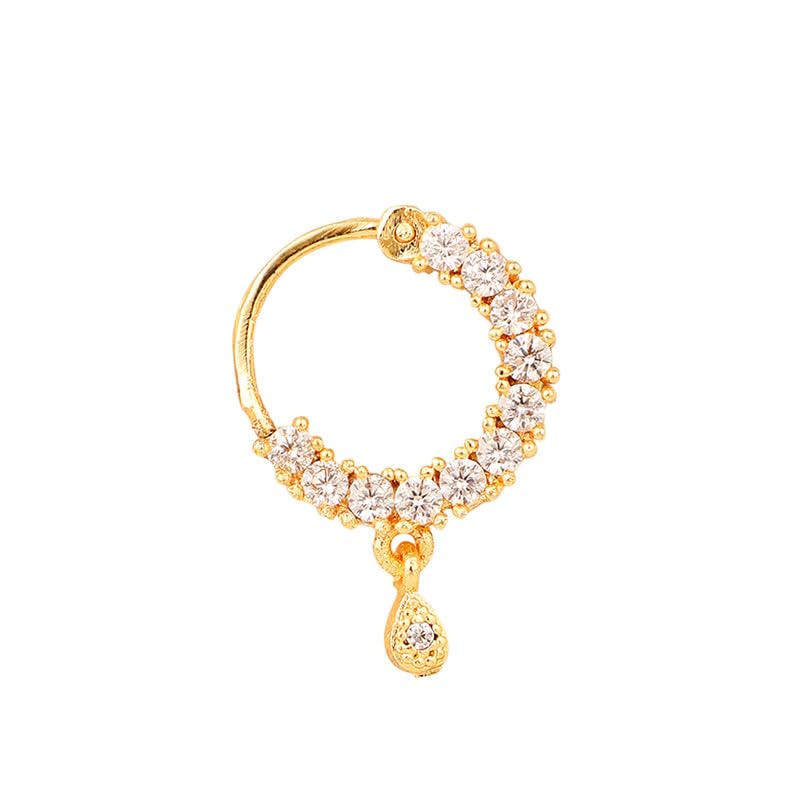 opal touch Women Nose pin/Nath Nose Ring Traditional Jewellery-White Gold CZ Nose Pin-picture-36