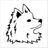 Adesivo Prespaziato raffiigurante un cane razza Volpino di Pomerania (Pomeranian Spitz) colore Nero