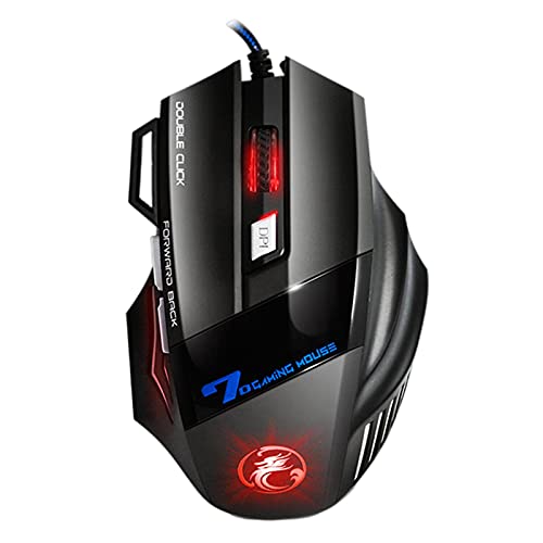 Souris de jeu filaire, 4 vitesses réglables en mode DPI, souris de jeu pour ordinateur, souris de jeu optique ergonomique et confortable pour ordinateur portable pour les joueurs Windows PC (noir) Cover