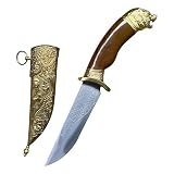 Decorative Bear Head Dagger with Relief Metal Sheath - 2Cr13 Stainless Steel Laser-Printed Blade｜31cm/12.2" Total Length｜0.4kg/0.88lbs Total Weight for Collection