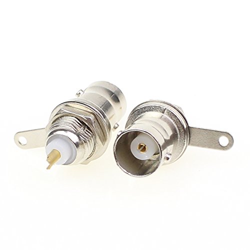 Bnc Female Nut Bulkhead Panel Connector 20-Pack Solder Rf Jack Adapters #TOP2