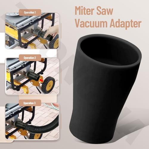Miter Saw Vacuum Adapter (Connected 1-7/8”Vacuum Hose Adapter)/ 2 1/2 Vacuum Adapter Fits Connecting 2 1/2" Table Saw Outlet & 3/5" Miter Saw, for Dewalt DWE7491RS DWE7491 DWS715 DWS716