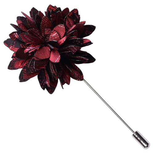Image of GUSLESON 3.15 inch(8cm) Mens Floral Tie and Lapel Pin Necktie Hankerchief Cufflinks Set for Men