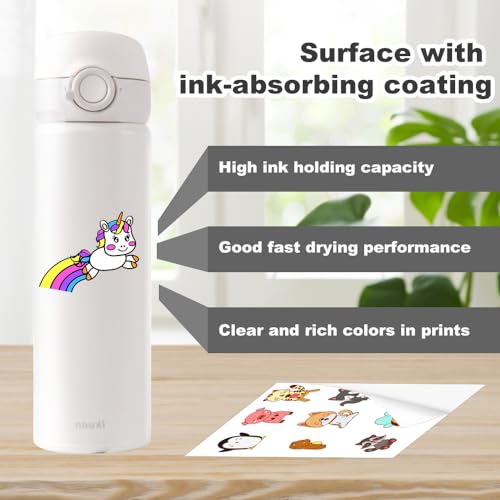 ADERTOS 30 Stk A4 Selbstklebende Folien Bedrucken Klebefolien Druckerpapier Wasserfest Bedruckbar Vinylfolie Inkjet Vnyl Aufkleber Sticker Papier Drucker Etikette für Tintenstrahldrucker Laserdrucker