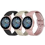 Oumida 20mm Bracelet pour Samsung Galaxy Watch Active 2 40mm 44mm, Bracelet de Sport en Silicone pour Samsung Galaxy Watch 3 41mm/ Galaxy Watch Active 40mm/ 42mm/ Gear S2 Classic (APack)