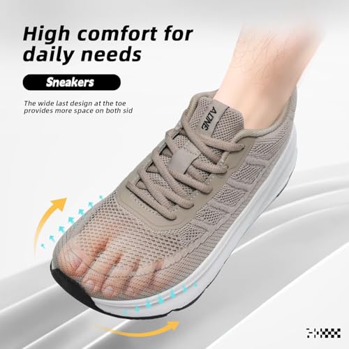 Image of KDN Men's Wide Toe Box Shoes Cushioned Road Running Shoes Non Slip Mens Walking Sneakers for Wide Feet Comfortable Athletic Gym Workout Shoes Wide Width