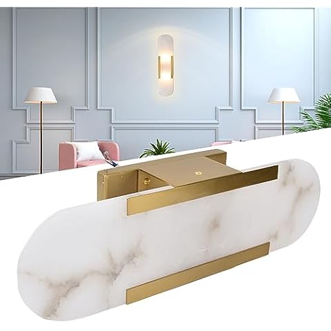 Hyuduo Marble Frosted Wall Lamp, Wall Light Contemporary Marble Wall Sconce Lamp, for Living Room Bathroom Corridor Hotel 100V‑240V,Wall lamp Cover