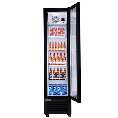Nafcool SDGR15''N Commercial Beverage Refrigerator Display Fridge,Slim Single Glass Door Merchandiser Drink Cooler thumb #1