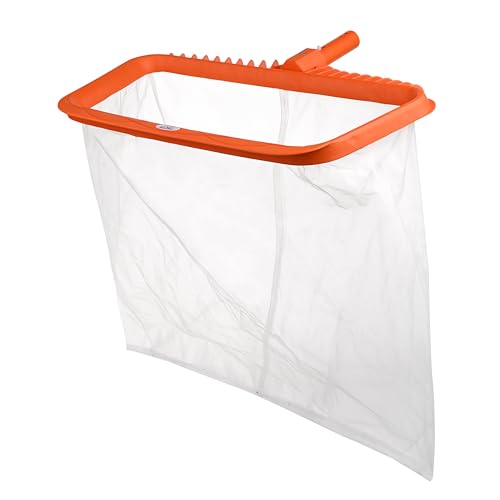 Image of POOLX Heavy Duty Plastic Leaf rake with Short wear Screen mesh Deep net for Pool Cleaning (Orange)