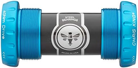 Chris King ThreadFit 24 Bottom Bracket with Fit Kit 4 - English, For Shimano Hollowtech II, Matte Turquoise