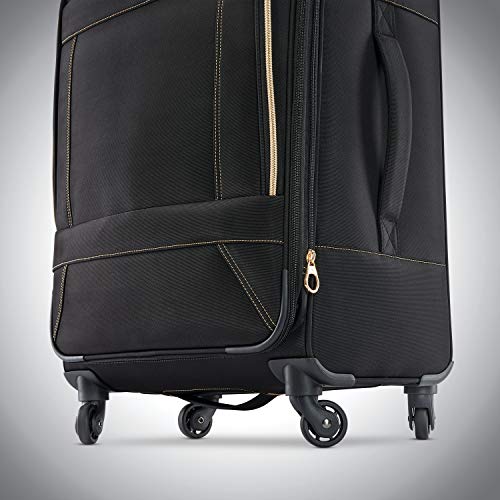 American-Tourister-Belle-Voyage-Softside-Luggage-with-Spinner-Wheels-Black-Checked-Medium-25-Inch