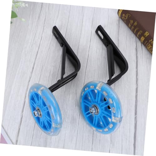Zerodeko Ruedas de entrenamiento para bicicleta 18" con luces intermitentes y ruedas silenciosas auxiliares con soporte para estabilizadores de bicicleta miniatura 7