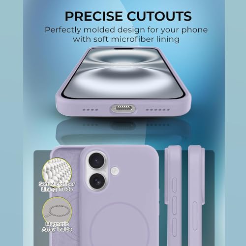 Image of iPhone 16 Plus Silicone Magsafe Case | Shock Proof Design & Camera Protection | Premium Rubberised Apple iPhone 16 Plus Cover (Microfiber Lining) | Magnetic Liquid Silicone - Purple