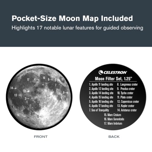 Celestron Moon Filter Set – Neutral Density & Sky Glow Filters – Moon Map - image 7