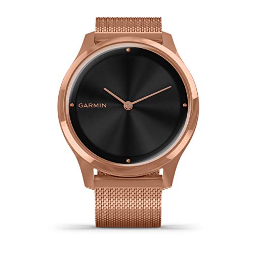 Garmin Vivomove Luxe Gold PDV Embossed Black Leather Strap Watch 010-02241-02 - Image 3