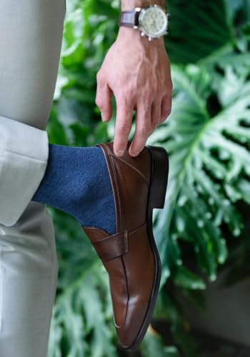 Pierre Henry Over the Calf Socks for Men (9 pairs) | Cotton Casual Dress Socks | Long Socks Stays up12+ hr| Size 7-11 |12-164