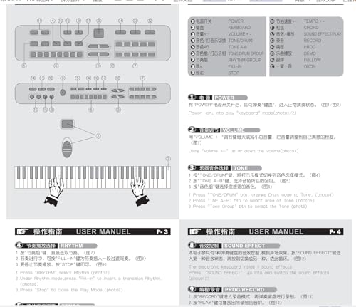 Image of SEMART keyboard Piano Digital electric piano portable electronic music keyboard 61 key toy for kids beginner children toddler musical instruments w /microphone stand USB christmas Birthday gift