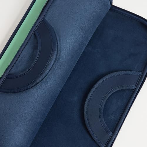 Image of Chumbak TEAL Traveller's Laptop Sleeve a€ inch 15 Inch, Blue, Soft Padded Laptop Case with Foldable Handles, Lightweight and Trendy for Office, College and Travel