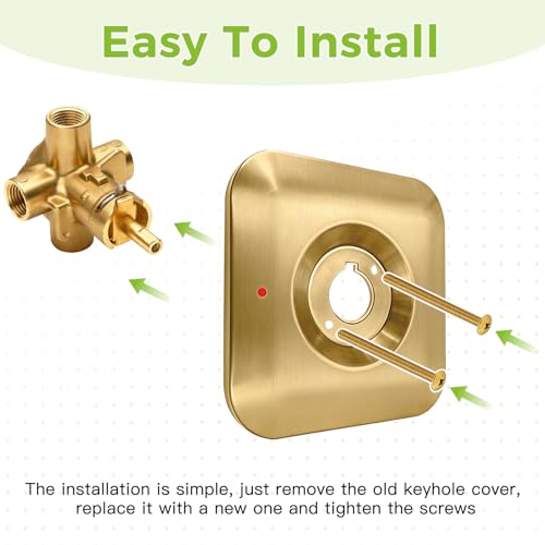Repuesto Shower Escutcheon para Kit de Válvula Moen T2471 Genta LX, Plato de Cubierta de Manija de Ducha de Metal Cuadrado, Dorado Cepillado miniatura 4