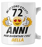 fashwork tazza mug in ceramica compleanno mi ci sono voluti 72 anni per diventare così bella - humor