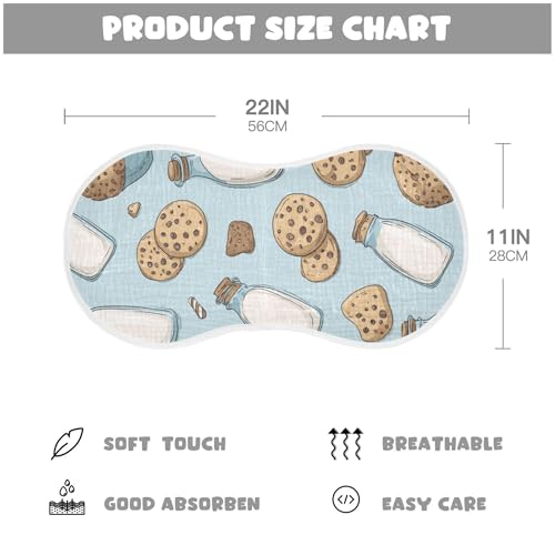 Milk Bottle Cookies Cute Burp Cloths Baby Boys Girls Absorbent Soft Cotton Burping Cloths Rags, 4 Pack2