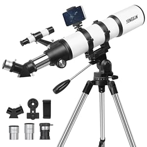 Telescope,80mm Aperture 600mm Astronomy Telescope for Adults High Powered, Professional Refractor Telescopes for Kids & Beginners, Multi-Coated High Transmission with Phone Adapter Carry Bag